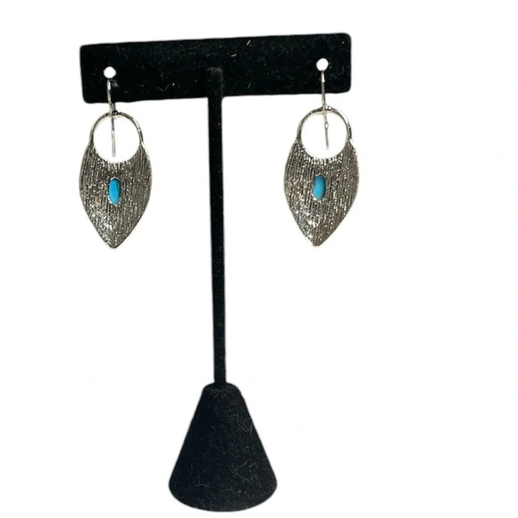 NWT 3 for $20 Silver & Turquoise Stone Geometric Dangle Earrings “you pick 3” - Picture 4 of 5